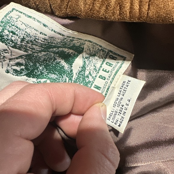 VTG Golden Bear Sportswear Men's SZ L Brown Suede Leather Bomber Jacket USA MADE - Picture 6 of 12